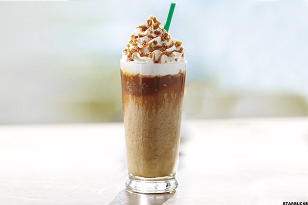 ingredients in caramel ribbon crunch frappuccino